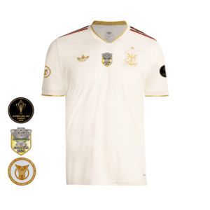 Camisa Flamengo Dourada | Jogo 3 2025 | Brasileirão Sem Patrocínios