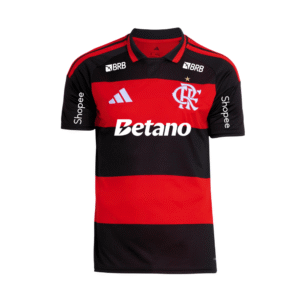 Camisa Vermelha e Preta | Manto Jogo 1 2026 | Com Patrocínios