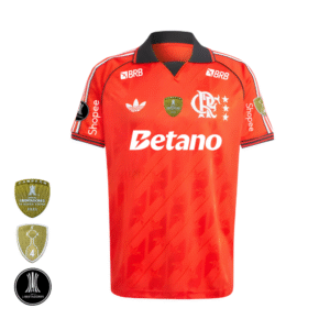 Camisa Flamengo Vermelha | Freestyle 2025 | Libertadores Com Patrocínios