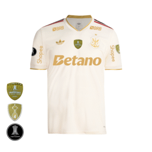 Camisa Flamengo Dourada | Jogo 3 2026 | Libertadores Com Patrocínios